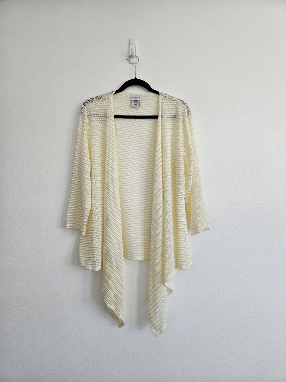 Jaclyn Smith Cream Open-Front  Cardigan Size Large